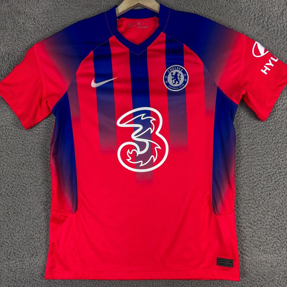 Chelsea FC‎ Jersey Mens Medium Red Blue Premier League Soccer Nike Dri Fit Three